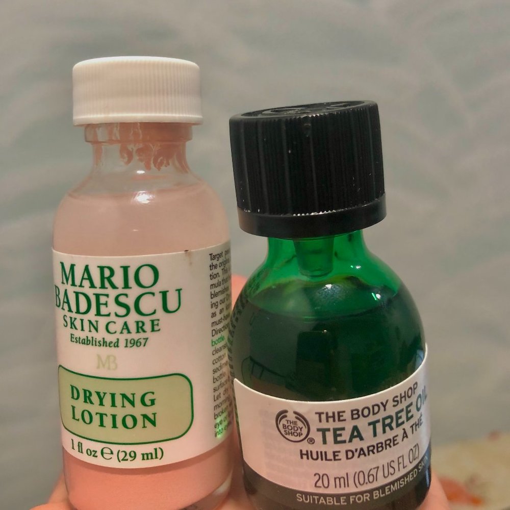 Mario Badescu Drying Lotion and The Body Shop Tea Tree Oil. The Blemish Duo!